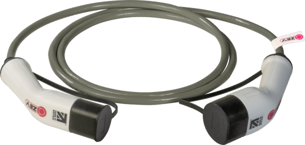 ZEV Type2-Type2, 32A, 3 Phase EV Charging Cable, Straight, Discreet Grey, 5m/10m